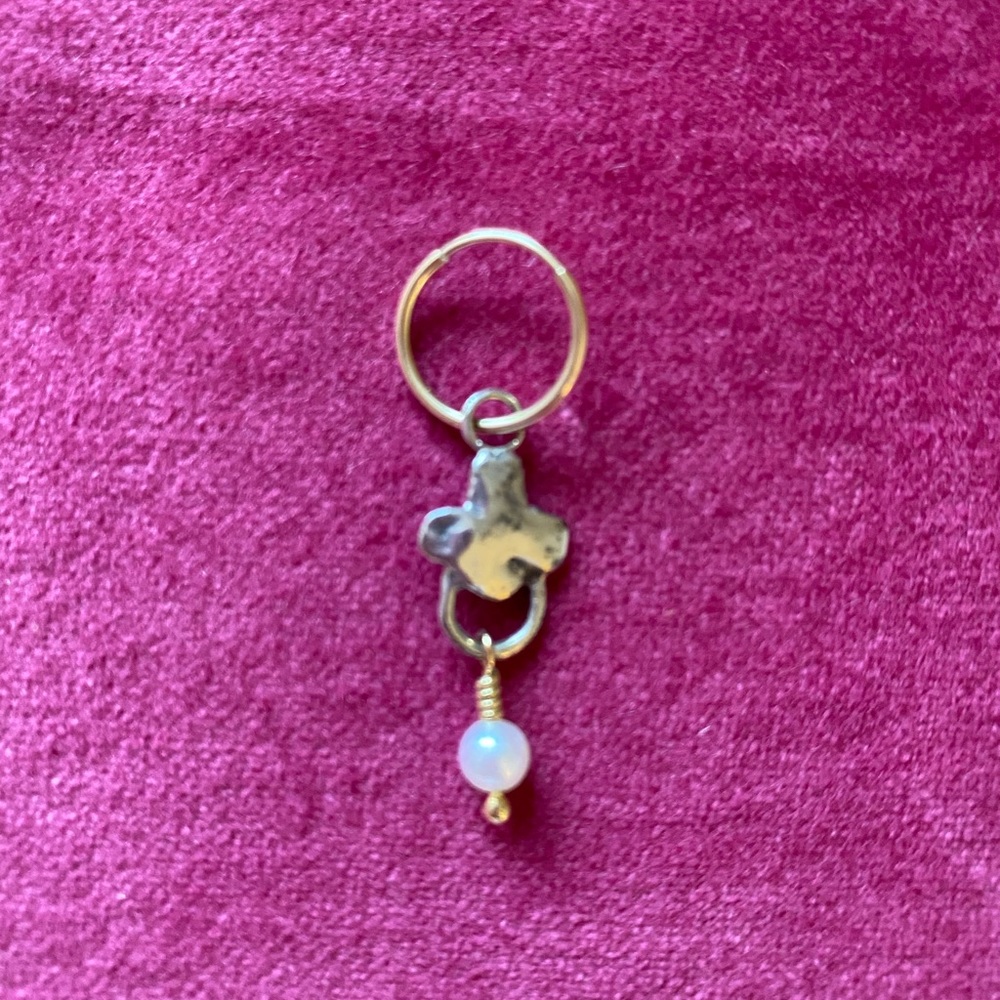 Lee Brevard 18k & 925 Venice Earring with Pearl